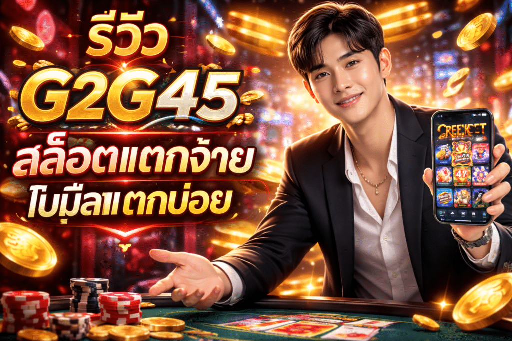 รีวิว G2G45 สล็อตแตกง่าย โบนัสแตกบ่อย มีเกมสล็อตยอดนิยม